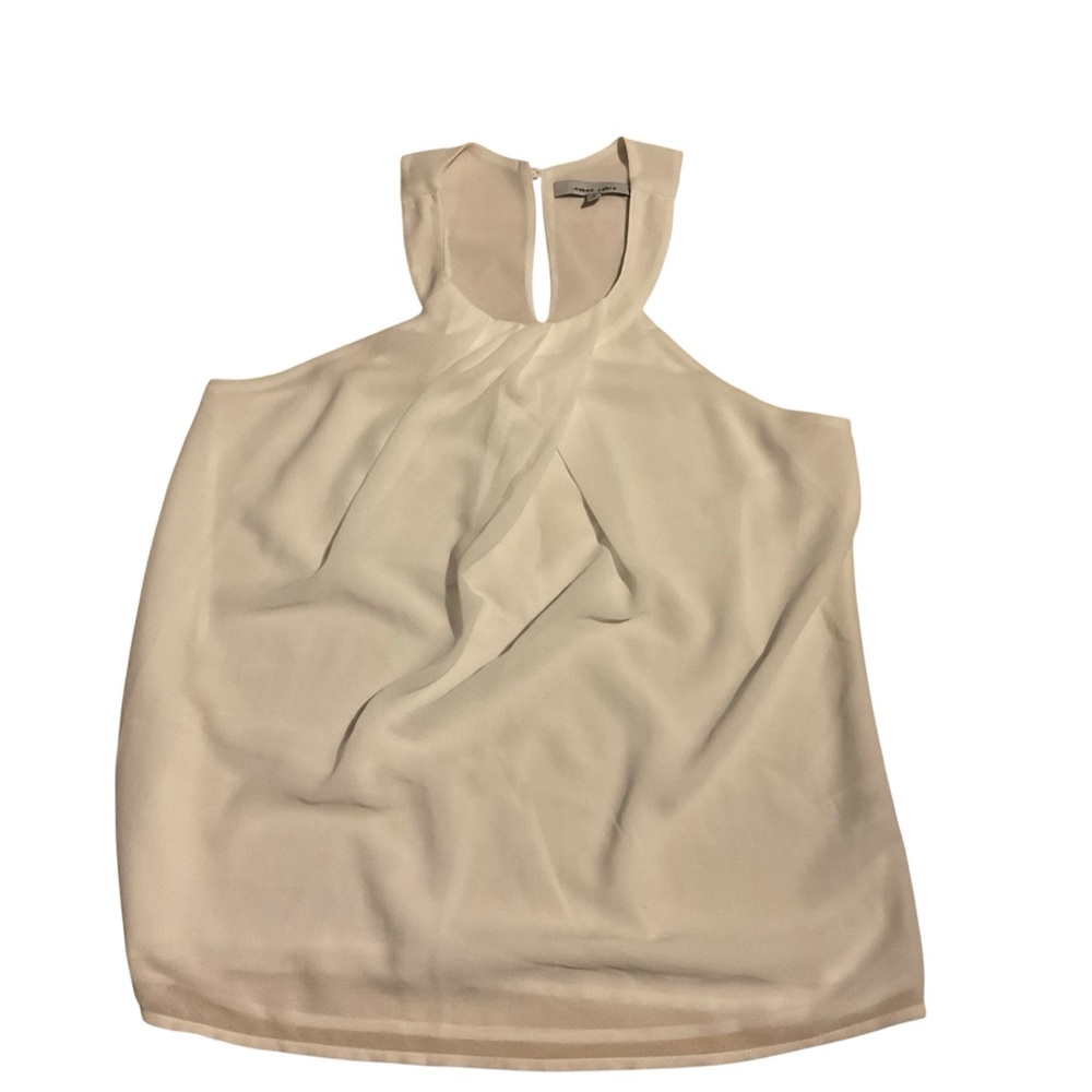 Naked Zebra Cream Asymmetrical Sleeveless Blouse